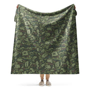 KLMK Red Dawn Woodland CAMO Sherpa Blanket - 60″×80″