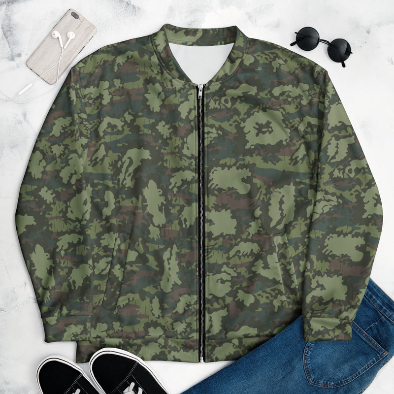KLMK Red Dawn Woodland CAMO Unisex Bomber Jacket