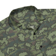 KLMK Red Dawn Woodland CAMO Unisex Short-Sleeve Button Shirt - Button-Up