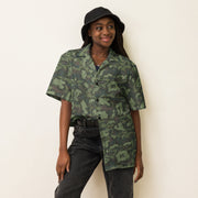 KLMK Red Dawn Woodland CAMO Unisex Short-Sleeve Button Shirt - Button-Up