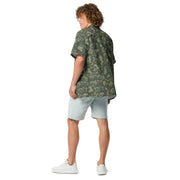 KLMK Red Dawn Woodland CAMO Unisex Short-Sleeve Button Shirt - Button-Up