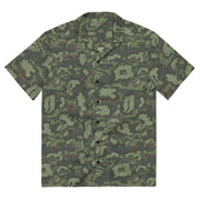 KLMK Red Dawn Woodland CAMO Unisex Short-Sleeve Button Shirt - 2XS - Button-Up