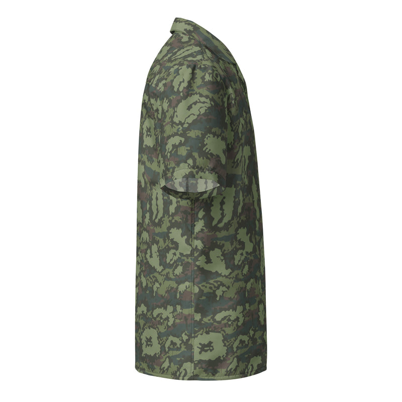 KLMK Red Dawn Woodland CAMO Unisex Short-Sleeve Button Shirt - Button-Up