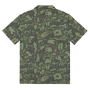 KLMK Red Dawn Woodland CAMO Unisex Short-Sleeve Button Shirt - Button-Up