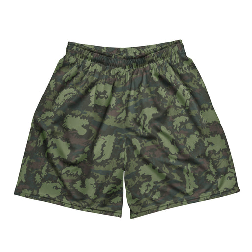 KLMK Red Dawn Woodland CAMO Unisex Mesh Shorts - 2XS