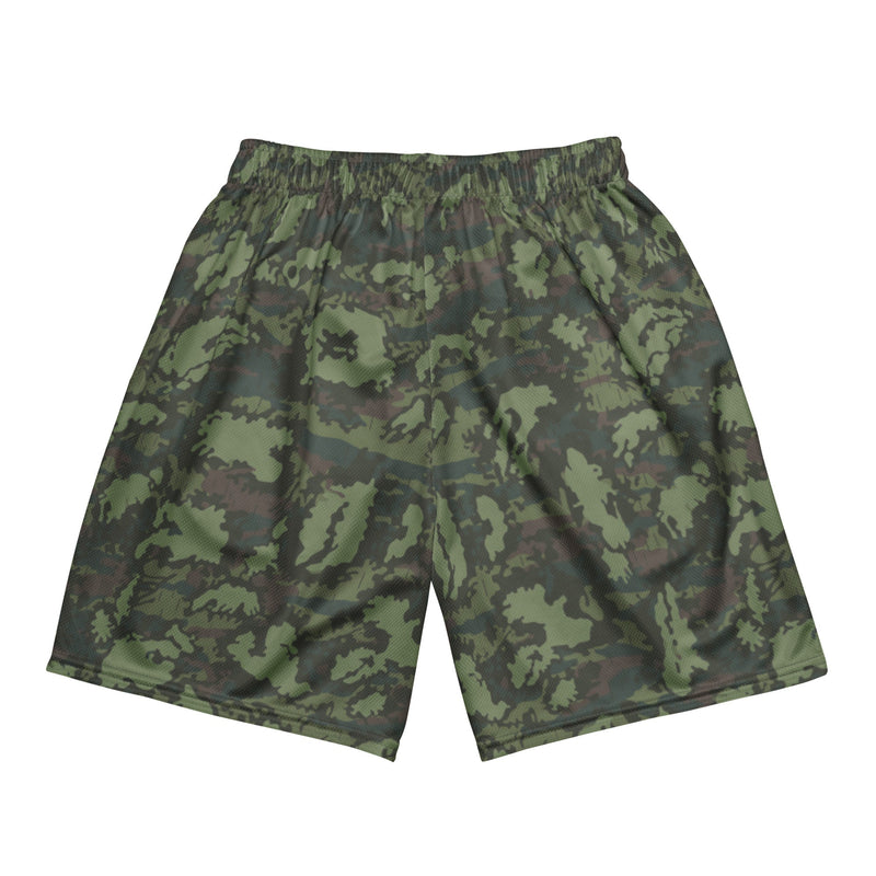 KLMK Red Dawn Woodland CAMO Unisex Mesh Shorts