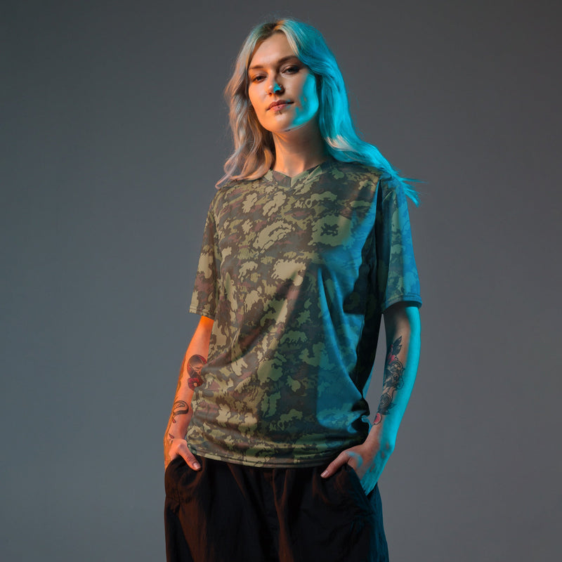 KLMK Red Dawn Woodland CAMO Unisex Sports Jersey