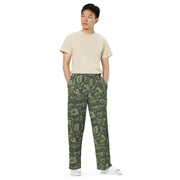 KLMK Red Dawn Woodland CAMO Unisex Wide-Leg Leisure Pants