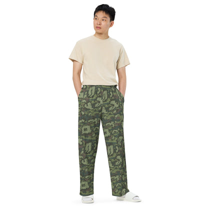 Russian KLMK Red Dawn Flora CAMO unisex wide-leg pants - Wide-leg Pants