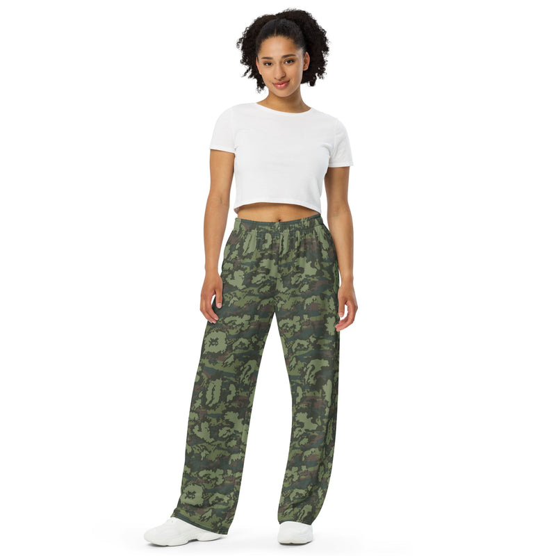 KLMK Red Dawn Woodland CAMO Unisex Wide-Leg Leisure Pants