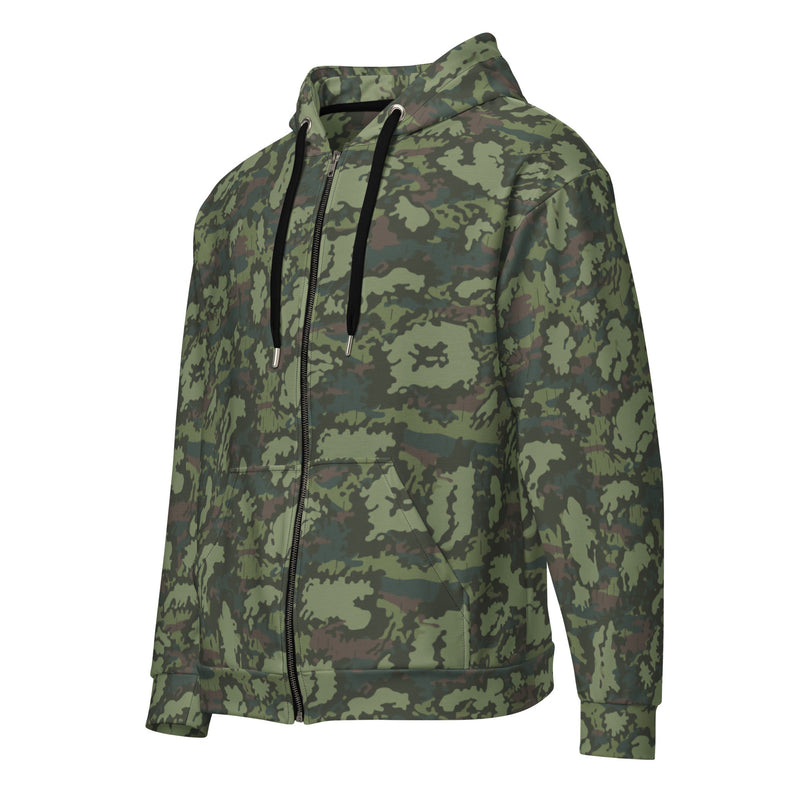 KLMK Red Dawn Woodland CAMO Unisex Zip Hoodie