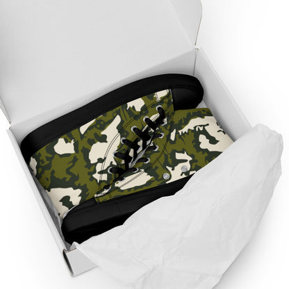Russian KLMK Red Dawn GREEN Movie CAMO Mens high top canvas shoes - High Top Canvas Shoes