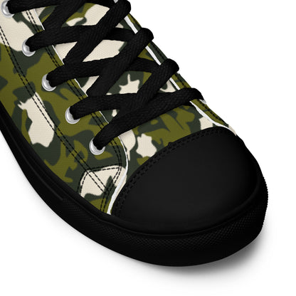 Russian KLMK Red Dawn GREEN Movie CAMO Mens high top canvas shoes - High Top Canvas Shoes