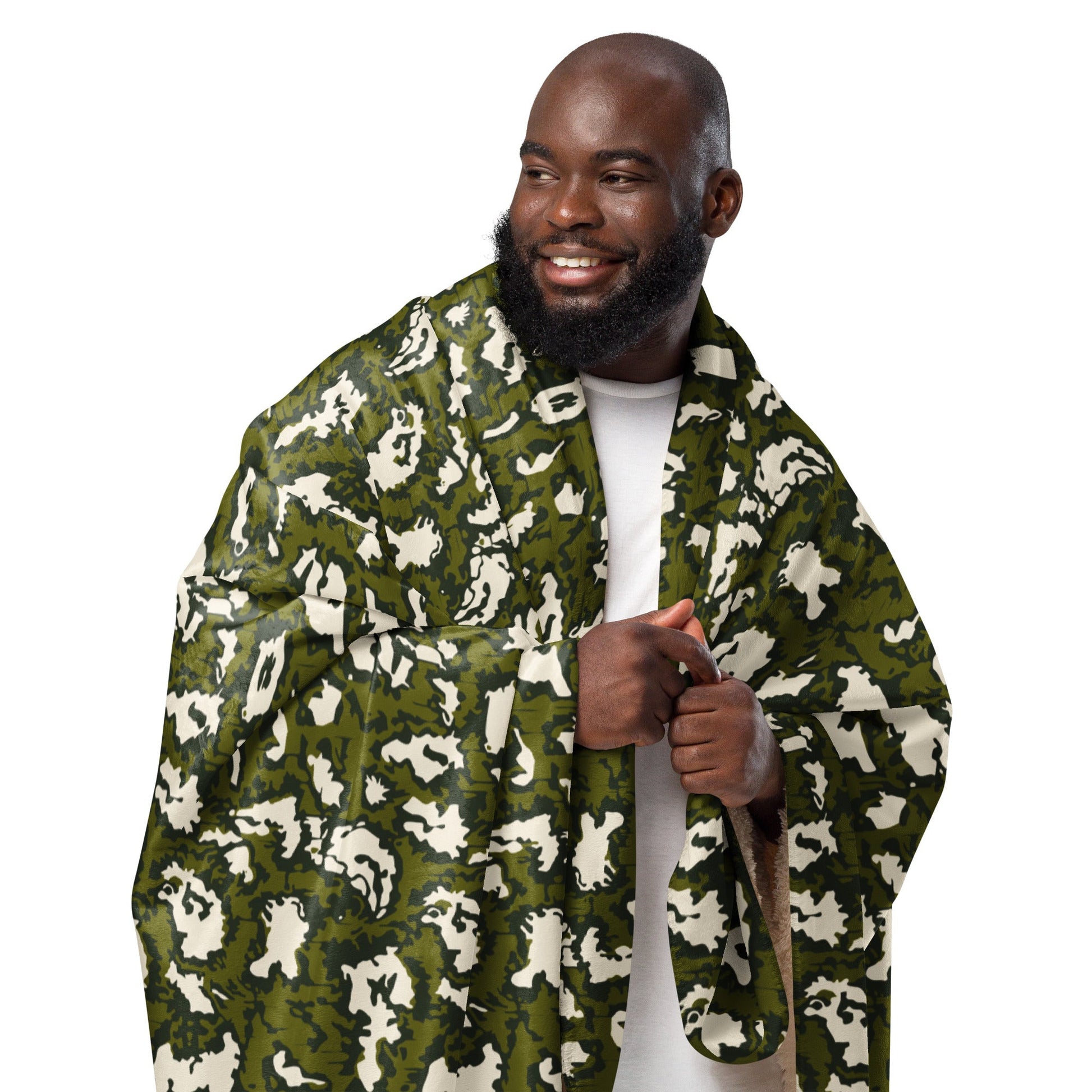 Russian KLMK Red Dawn GREEN Movie CAMO Sherpa blanket - Blankets