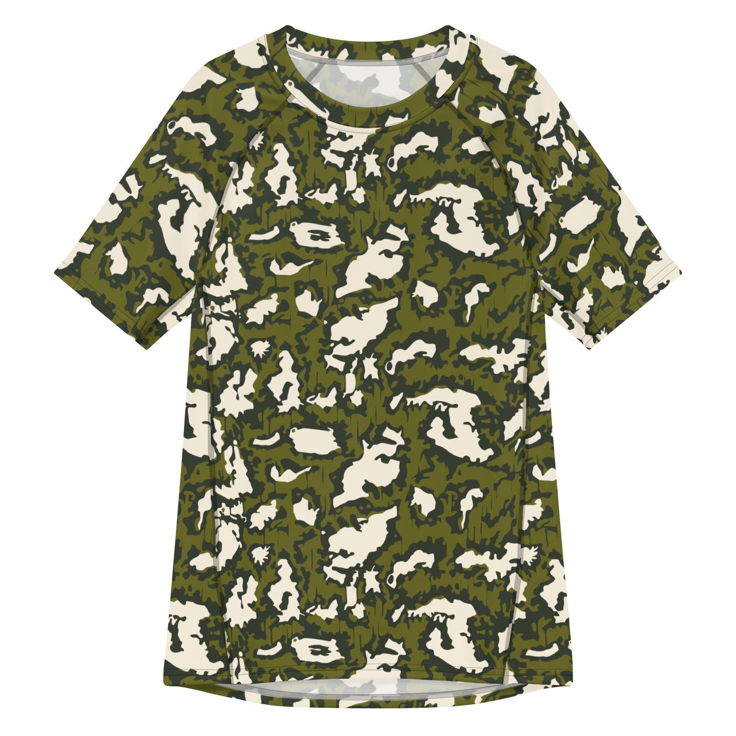 Russian KLMK Red Dawn GREEN Movie CAMO short-sleeve mens rash guard - 2XS