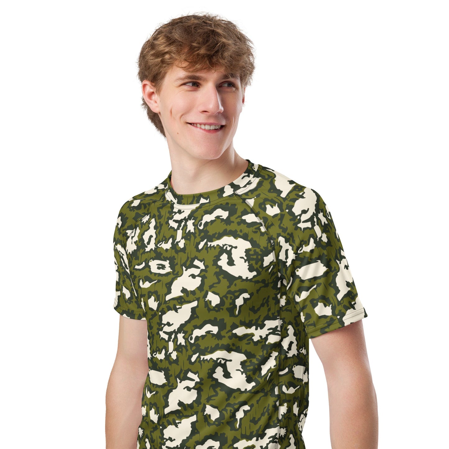 Russian KLMK Red Dawn GREEN Movie CAMO short-sleeve mens rash guard