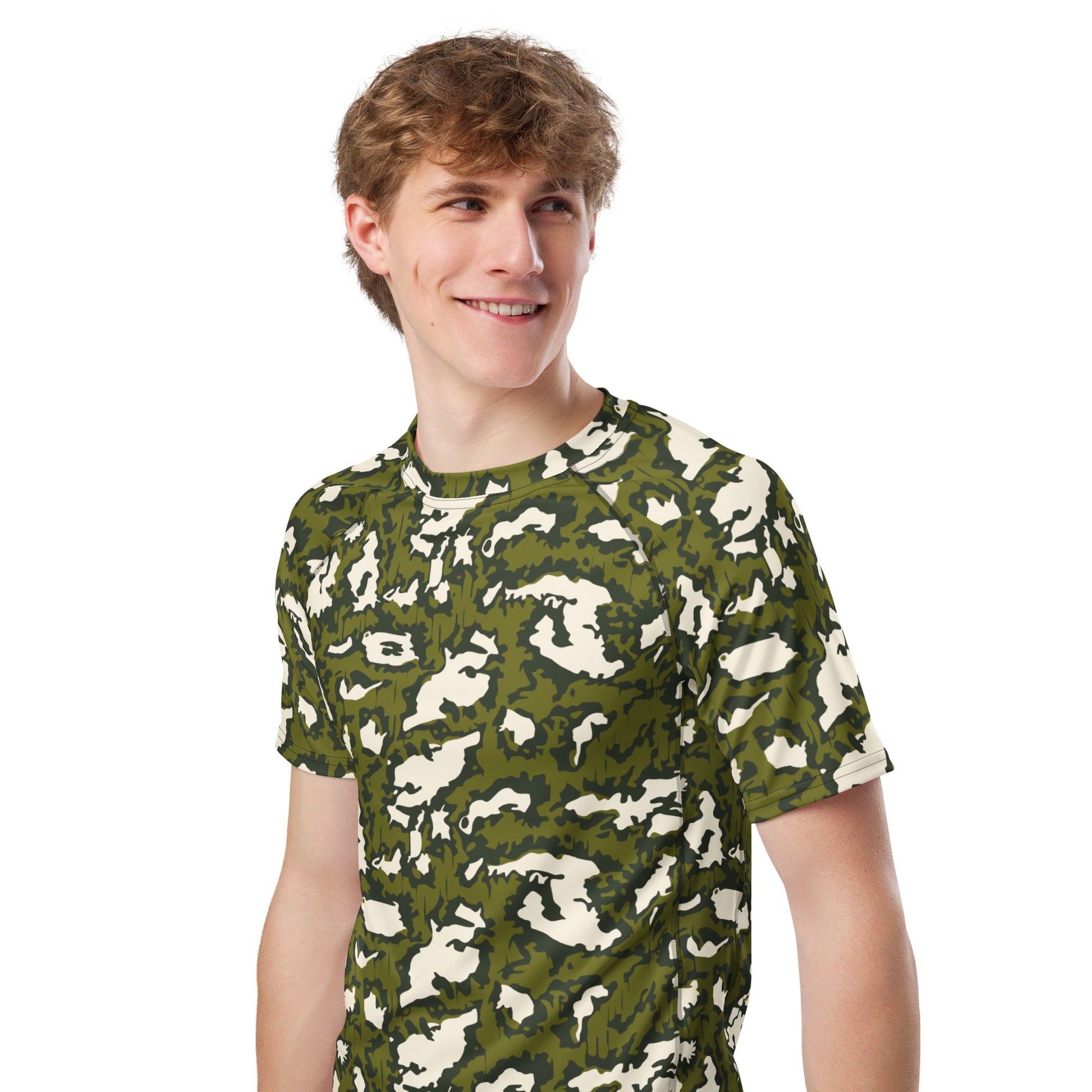 Russian KLMK Red Dawn GREEN Movie CAMO short-sleeve mens rash guard