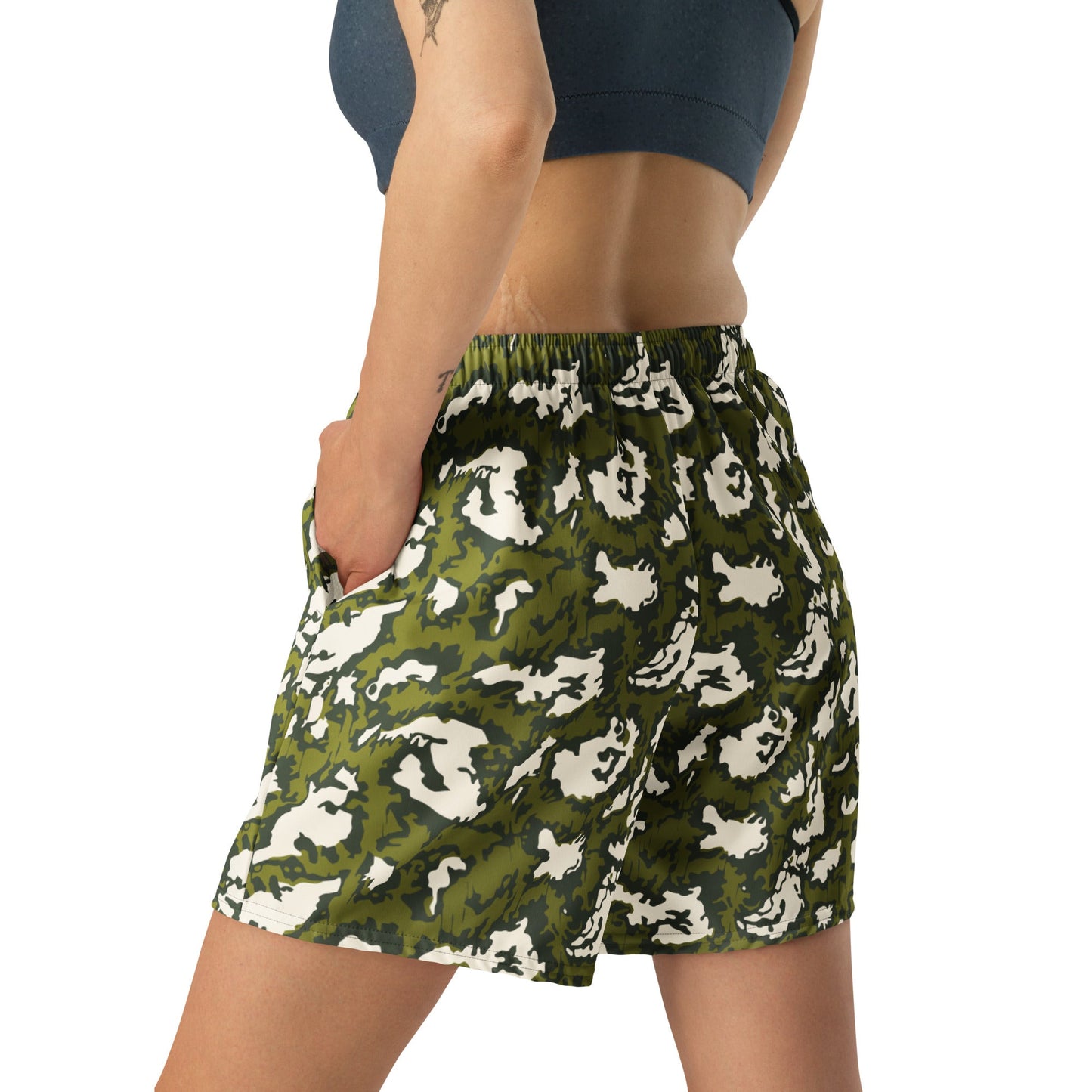 Russian KLMK Red Dawn GREEN Movie CAMO Unisex Athletic Long Shorts