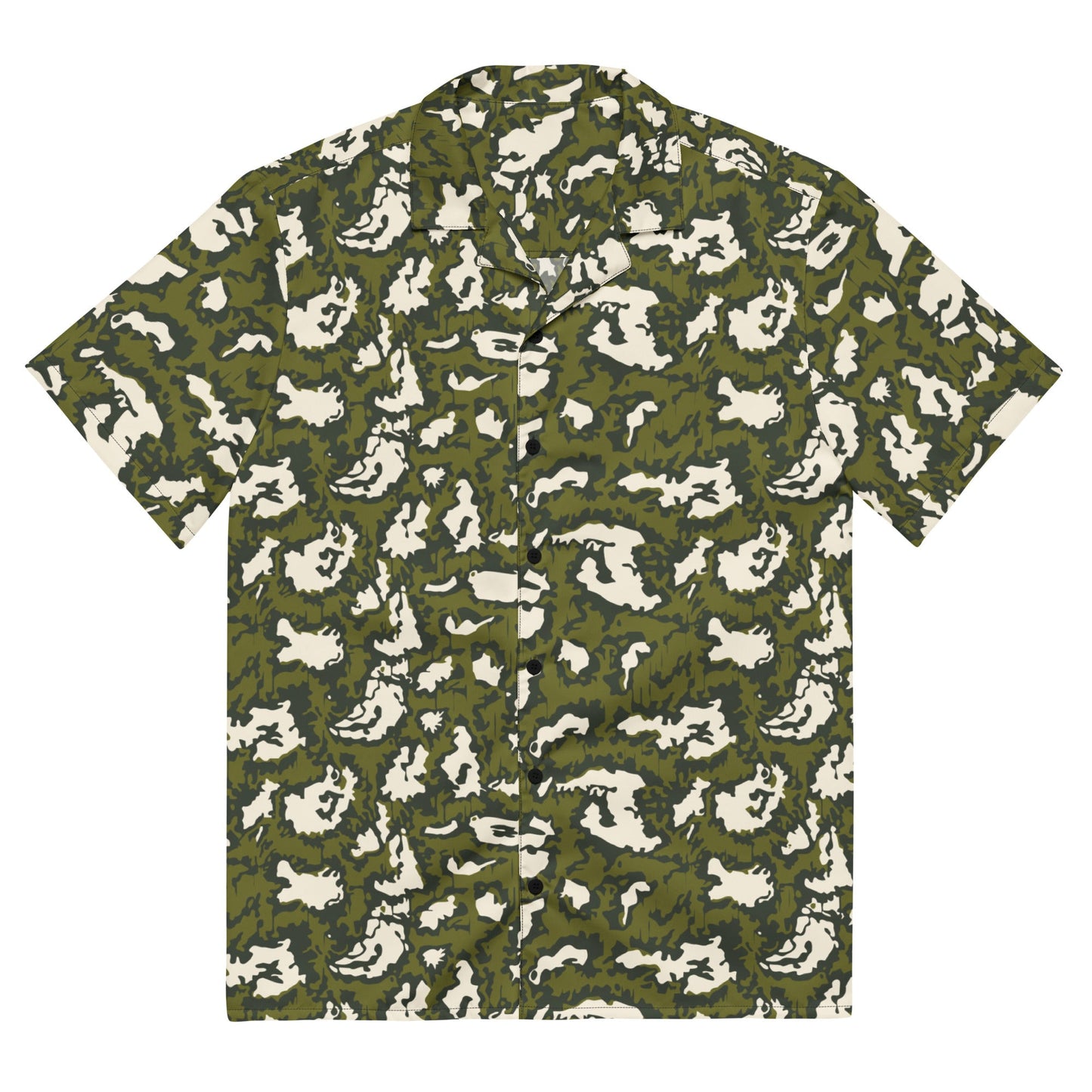 Russian KLMK Red Dawn GREEN Movie CAMO Unisex Short-Sleeve Button Shirt - 2XS