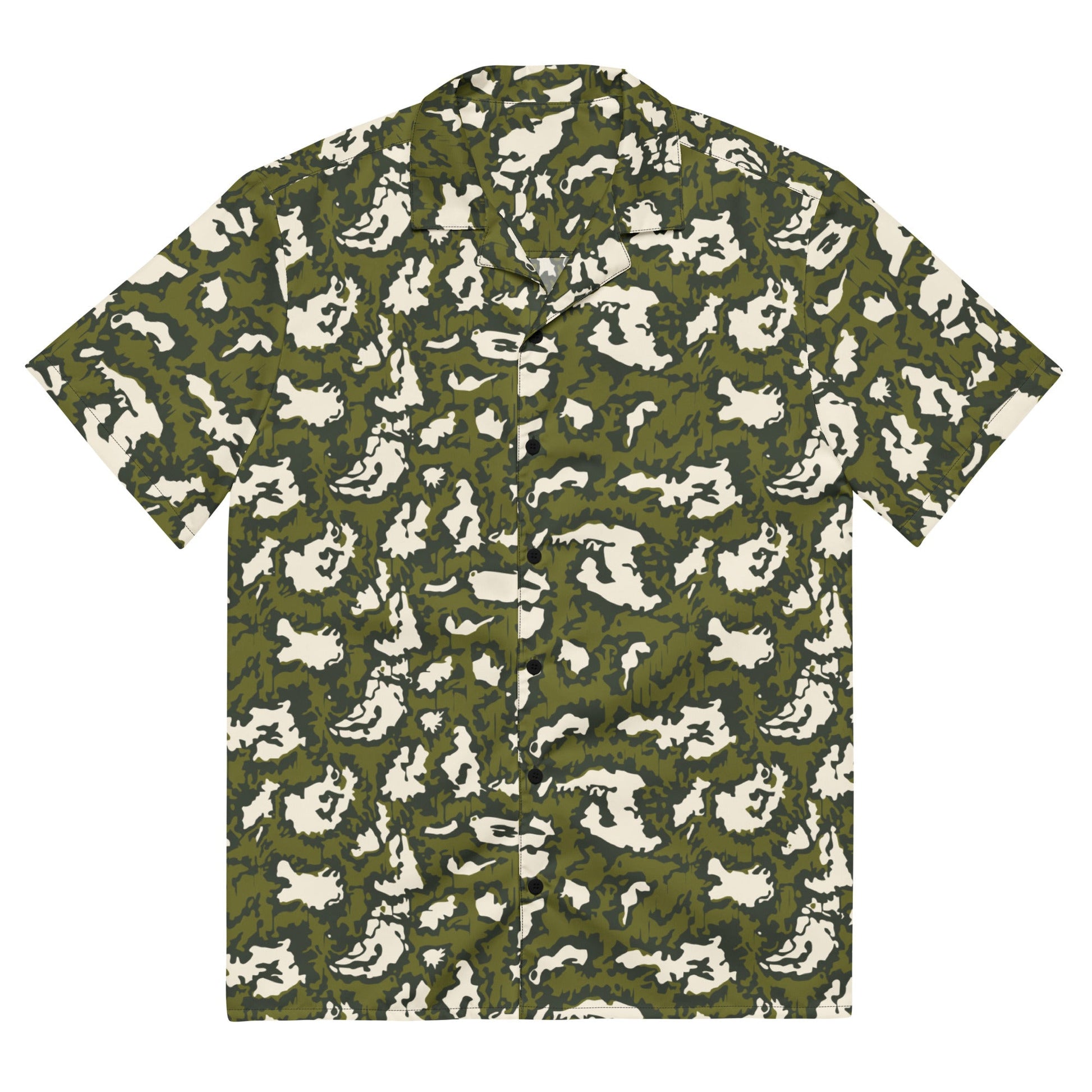 Russian KLMK Red Dawn GREEN Movie CAMO Unisex Short-Sleeve Button Shirt - 2XS