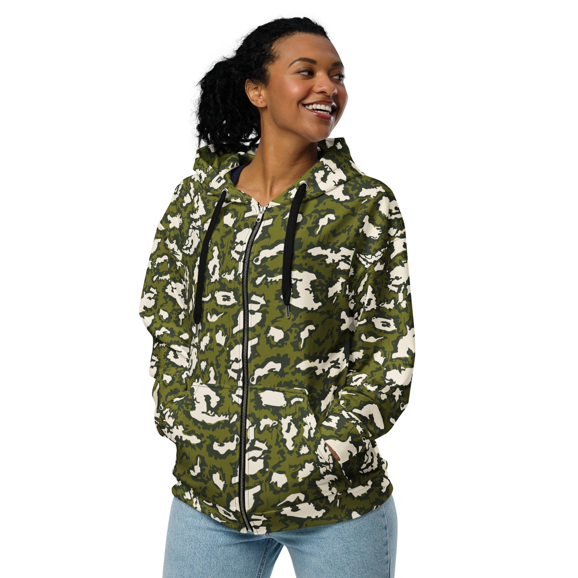 Russian KLMK Red Dawn GREEN Movie CAMO Unisex Zip Hoodie