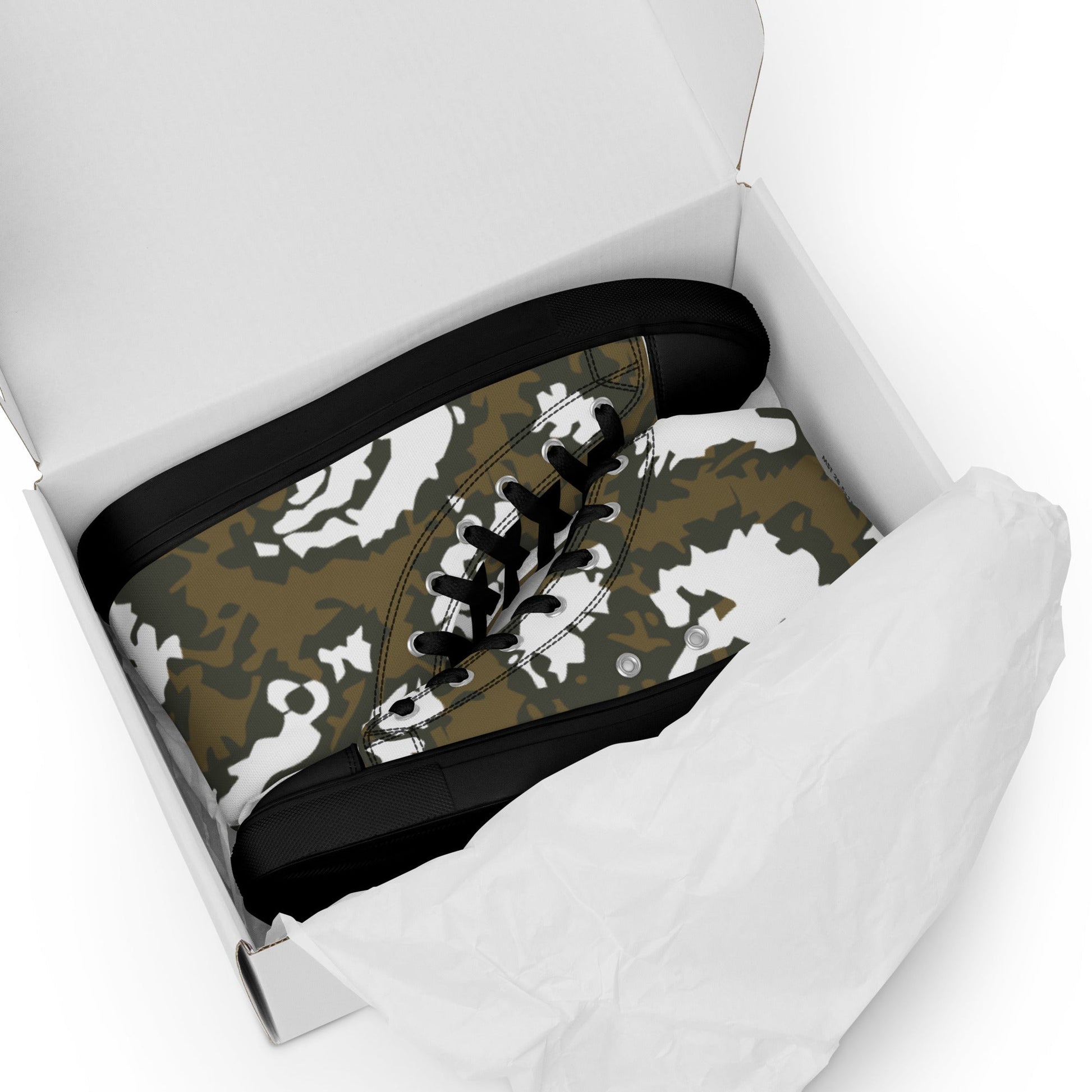 Russian KLMK Red Dawn BROWN Movie CAMO Mens high top canvas shoes - High Top Canvas Shoes