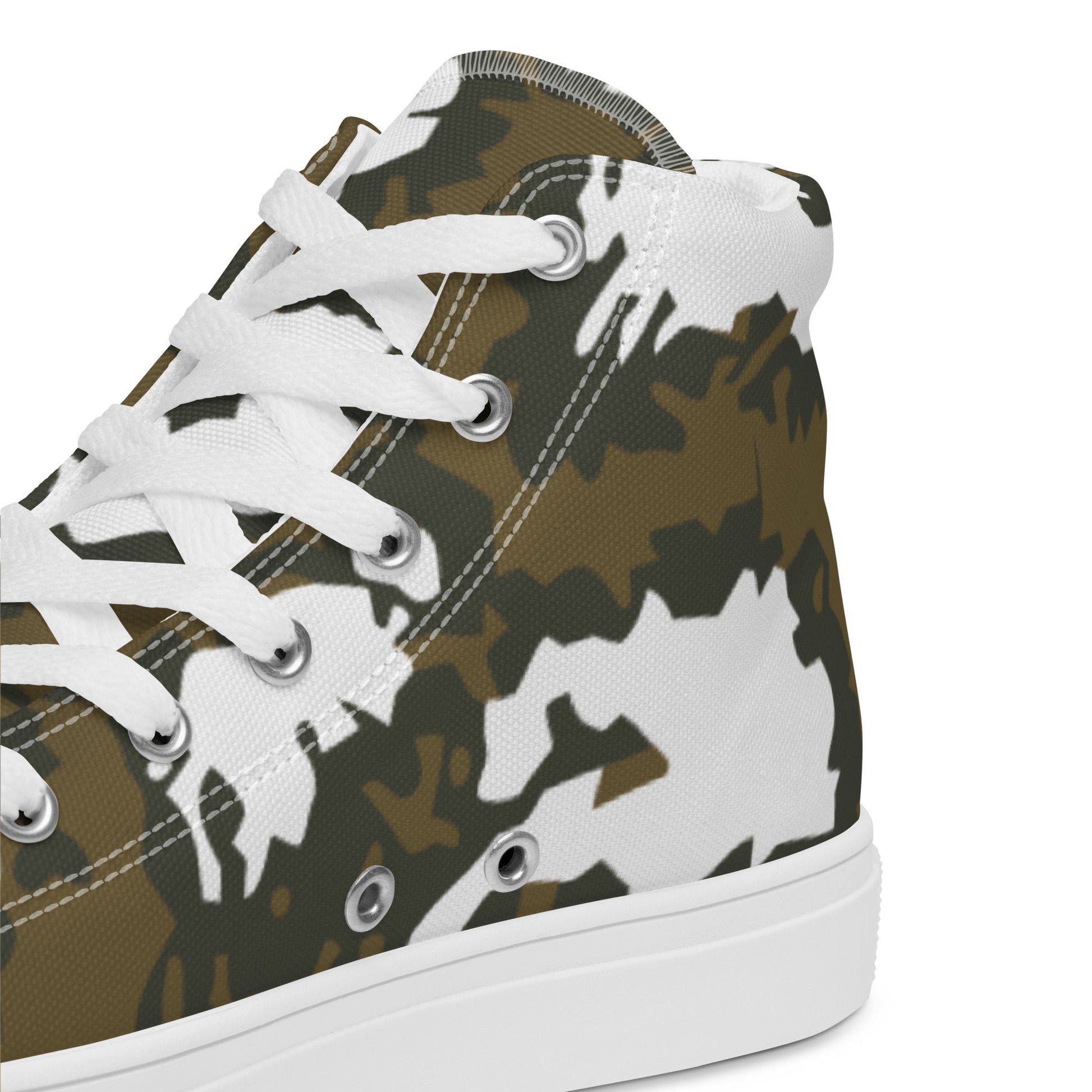 Russian KLMK Red Dawn BROWN Movie CAMO Mens high top canvas shoes - High Top Canvas Shoes