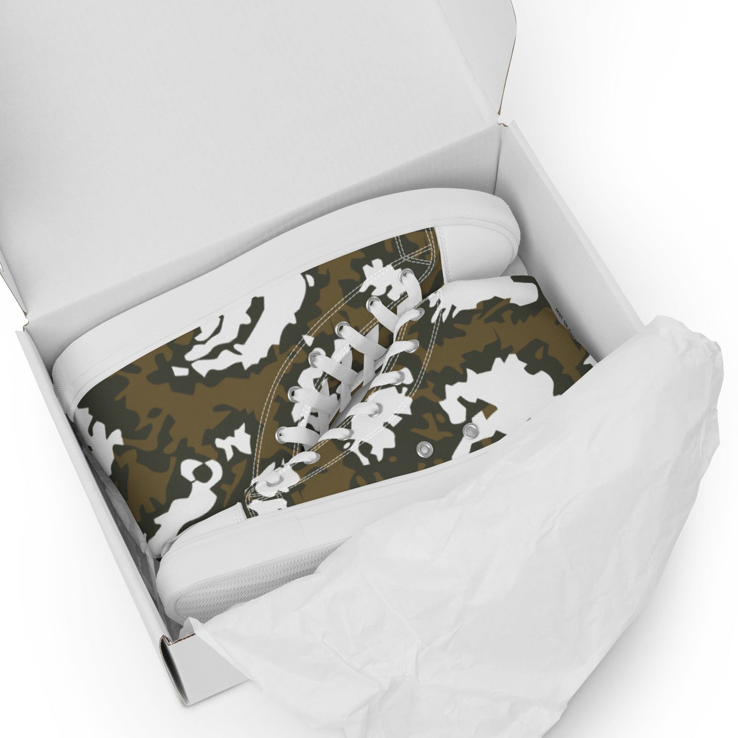 Russian KLMK Red Dawn BROWN Movie CAMO Mens high top canvas shoes - High Top Canvas Shoes