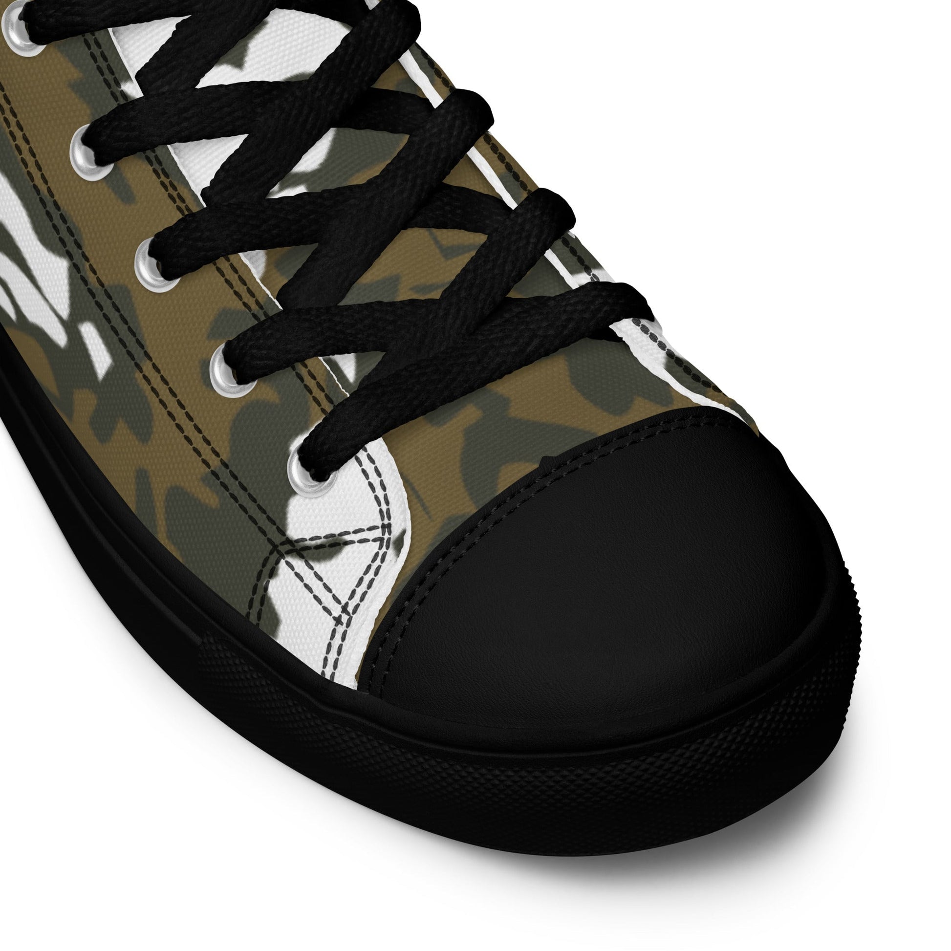 Russian KLMK Red Dawn BROWN Movie CAMO Mens high top canvas shoes - High Top Canvas Shoes