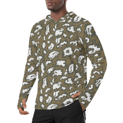 Russian KLMK Red Dawn Movie CAMO Mens Sunscreen Sports Hoodie With Thumb Holes S / White Hoodies