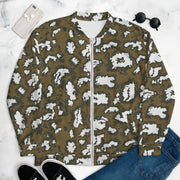 KLMK Red Dawn CAMO Unisex Bomber Jacket - XS