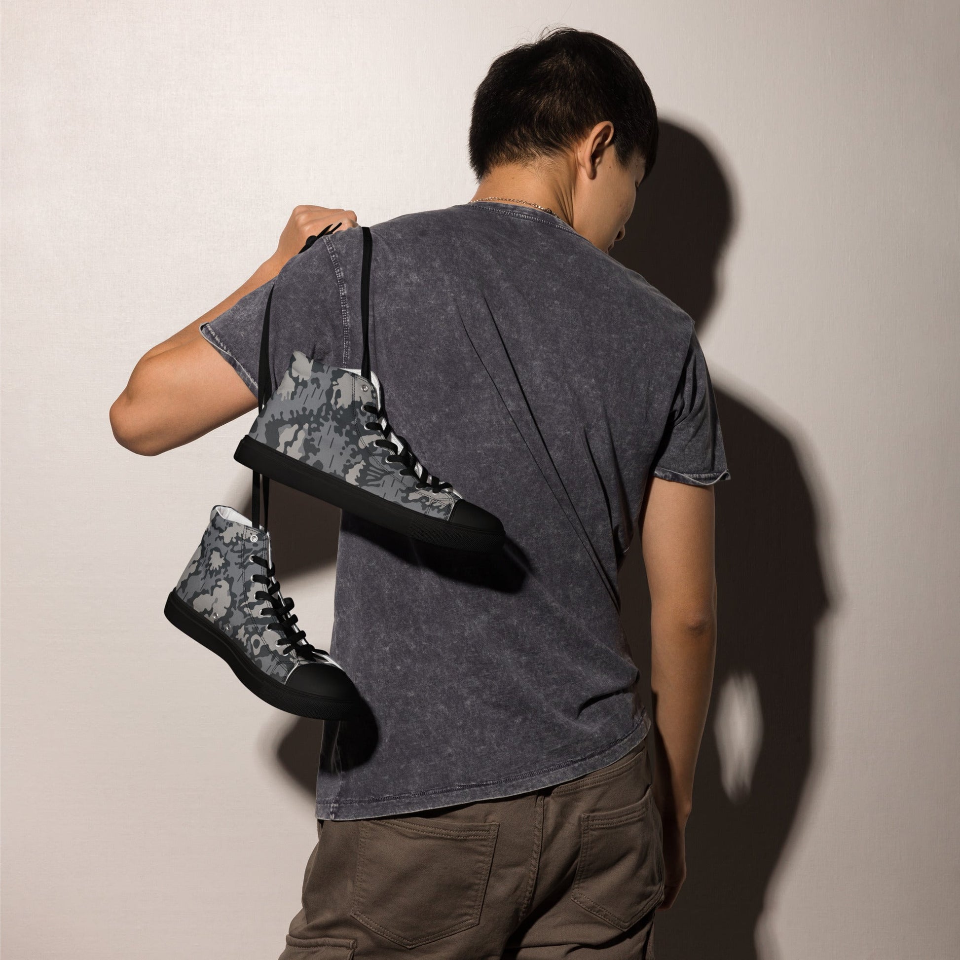 Russian KLMK Red Dawn Urban CAMO Mens high top canvas shoes - High Top Canvas Shoes