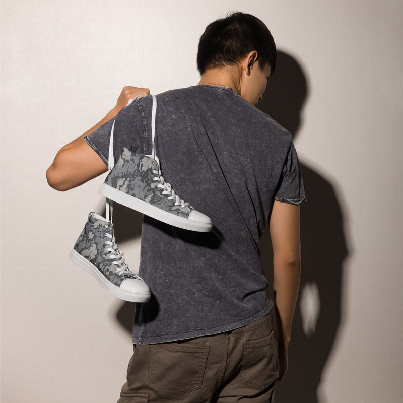 KLMK Red Dawn Urban CAMO Mens High-Top Canvas Shoes