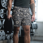 KLMK Red Dawn Urban CAMO Unisex Athletic Long Shorts - 4XL