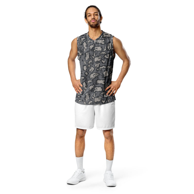 KLMK Red Dawn Urban CAMO Unisex Basketball Jersey