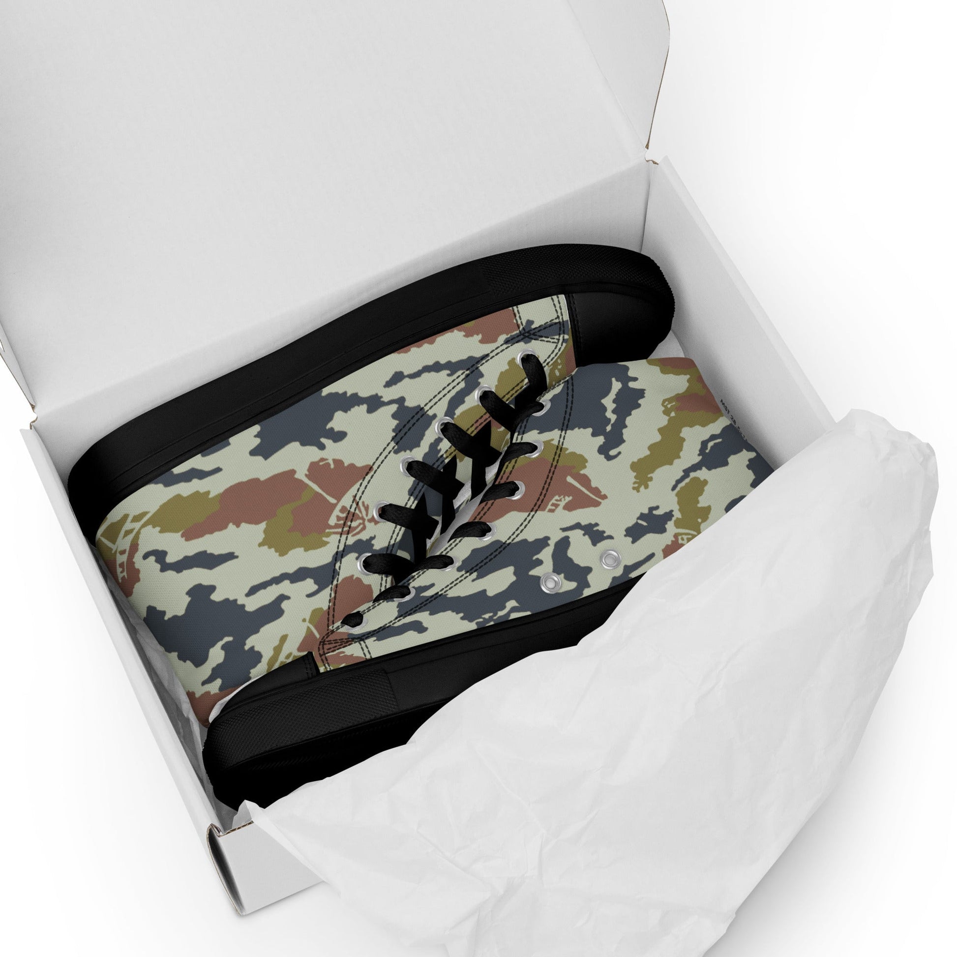 Russian KLMK Spetsnaz Tundra CAMO Mens high top canvas shoes - High Top Canvas Shoes