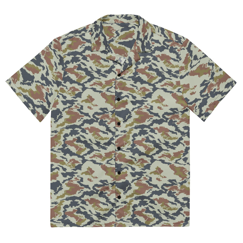 KLMK Spetsnaz Tundra CAMO Unisex Short-Sleeve Button Shirt - 2XS - Button-Up
