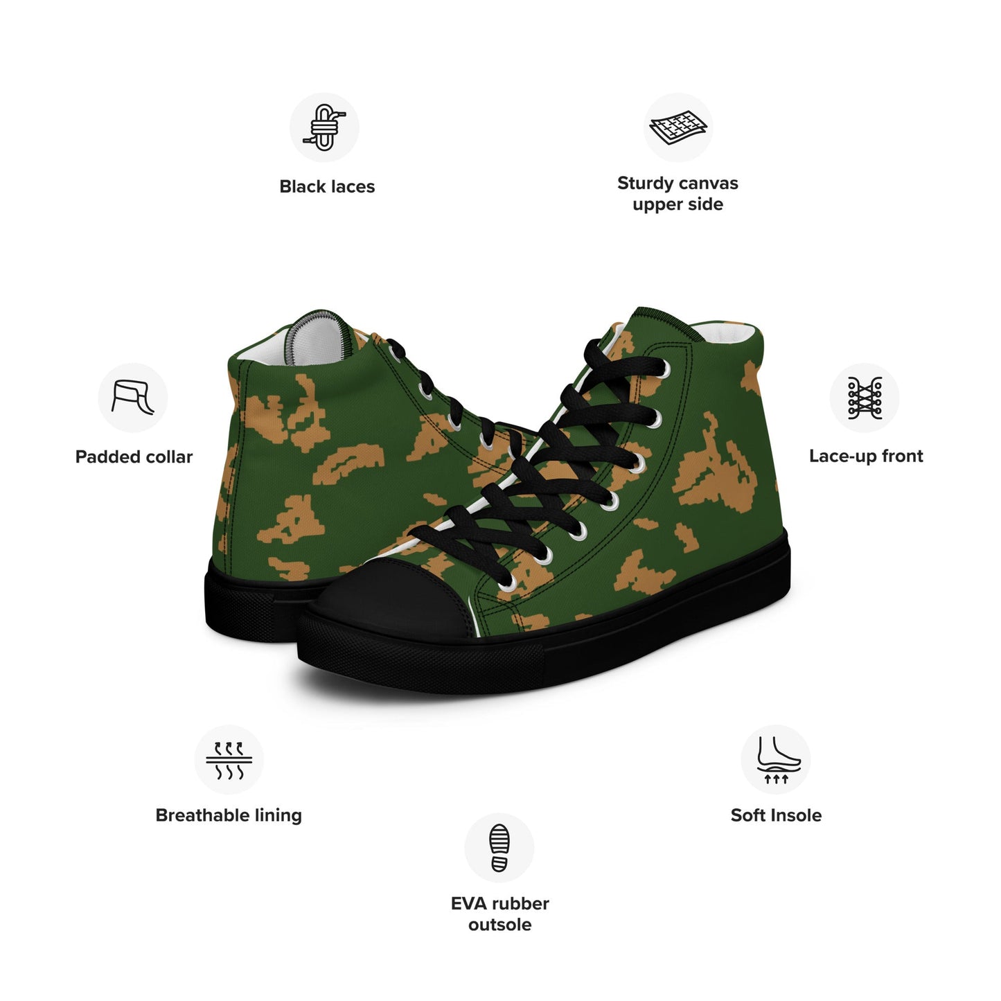 Russian KLMK Sunray Berezhka CAMO Mens high top canvas shoes High Top Canvas Shoes