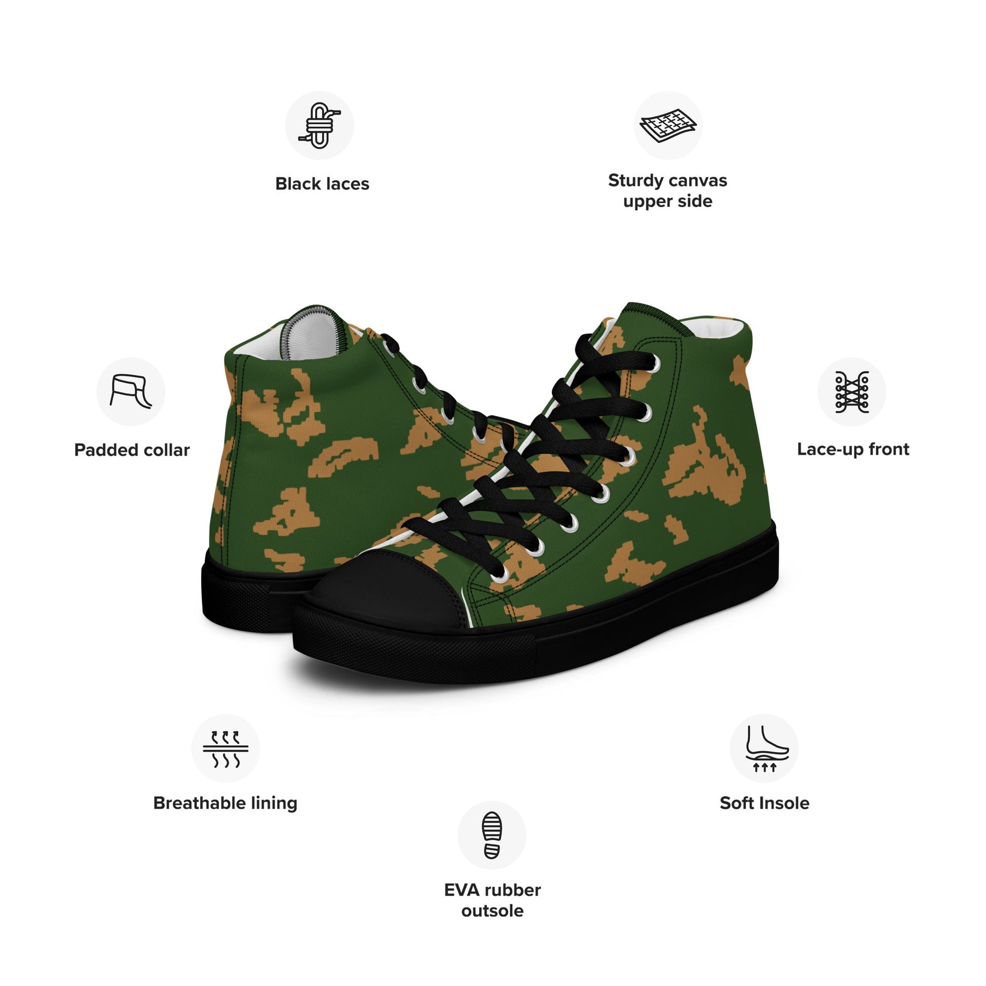 Russian KLMK Sunray Berezhka CAMO Mens high top canvas shoes High Top Canvas Shoes
