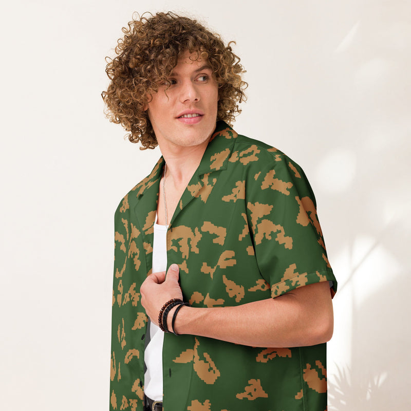 KLMK Sunray Berezhka CAMO Unisex Short-Sleeve Button Shirt - Button-Up