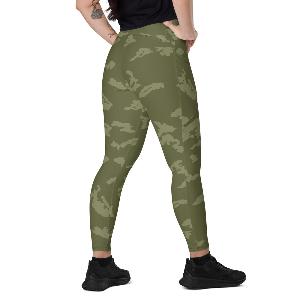 Russian KLMK Sunray Olive Drab CAMO Leggings with pockets - 2XS - Womens With Pockets