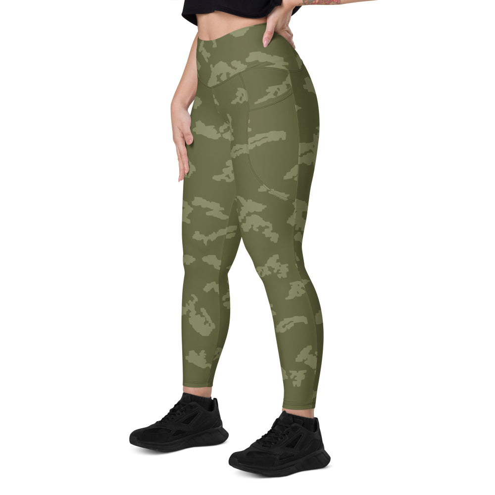 Russian KLMK Sunray Olive Drab CAMO Leggings with pockets - Womens With Pockets