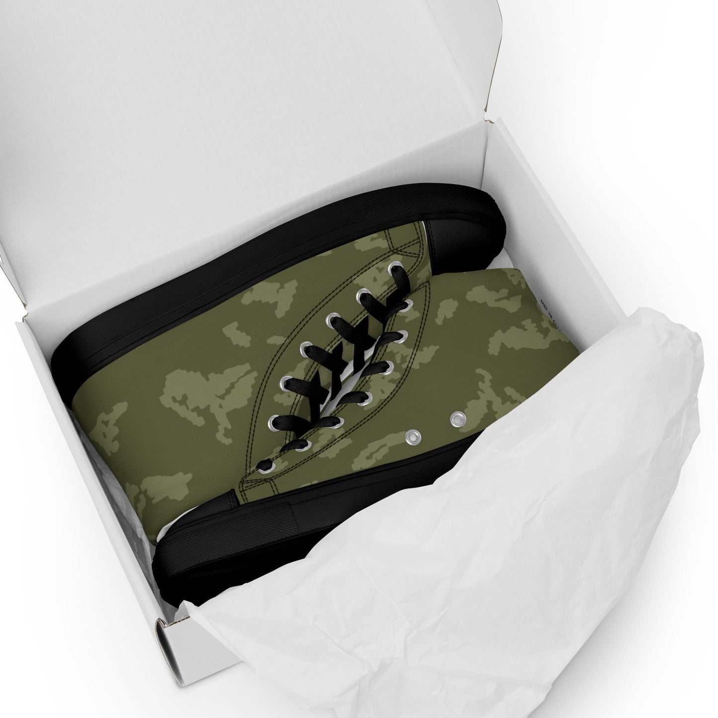 Russian KLMK Sunray Olive Drab CAMO Mens high top canvas shoes - High Top Canvas Shoes
