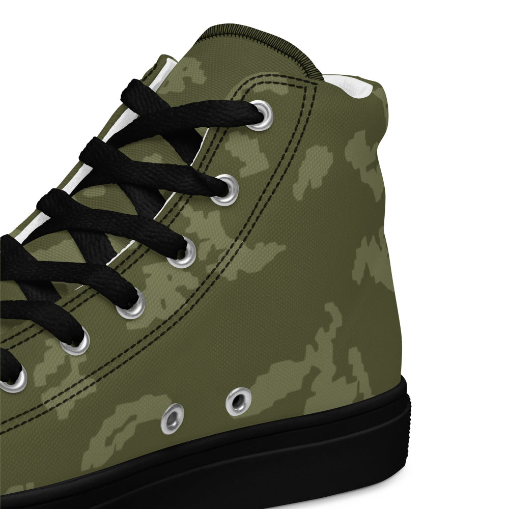 Russian KLMK Sunray Olive Drab CAMO Men’s high top canvas shoes - Mens High Top Canvas Shoes