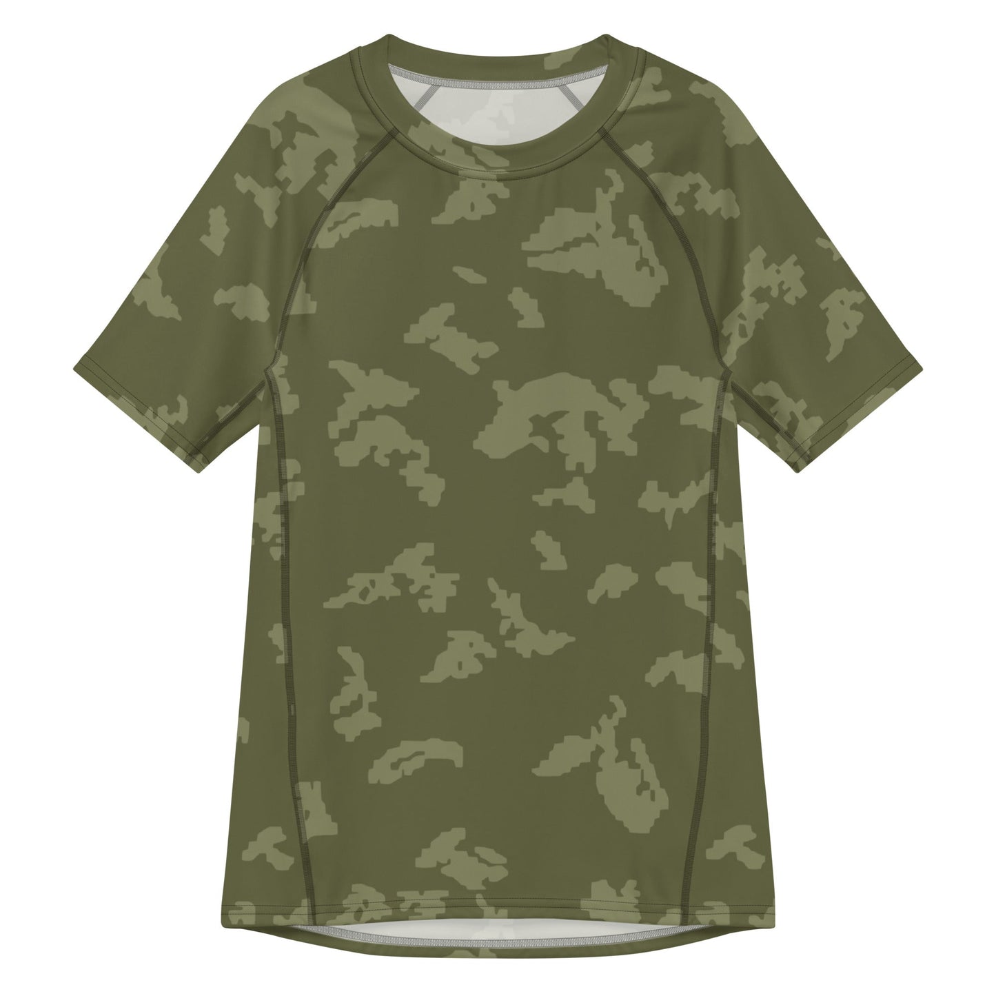 Russian KLMK Sunray Olive Drab CAMO Mens Short-Sleeve Rash Guard - 2XS