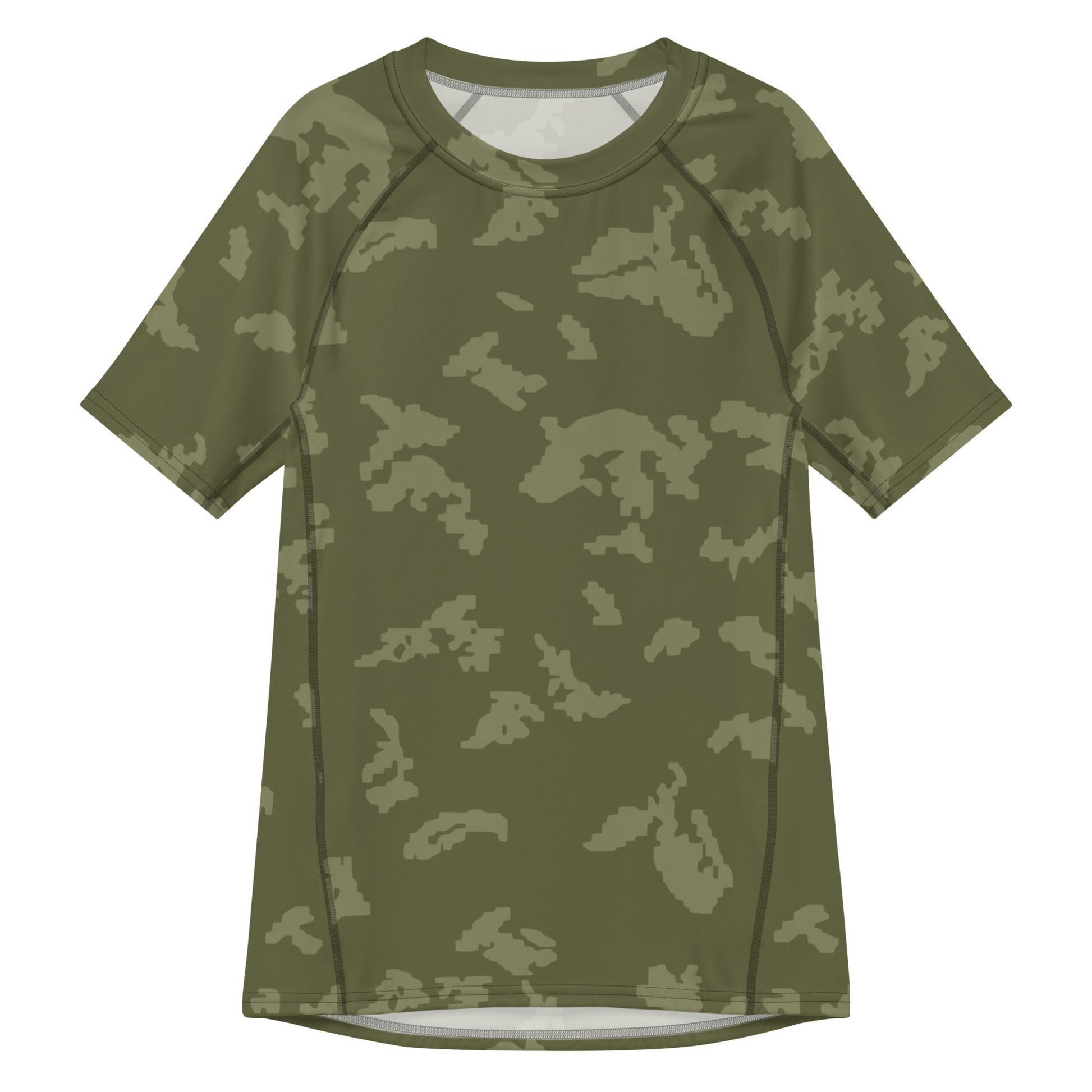 Russian KLMK Sunray Olive Drab CAMO Mens Short-Sleeve Rash Guard - 2XS