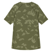 KLMK Sunray Olive Drab CAMO Mens Short-Sleeve Rash Guard - SS