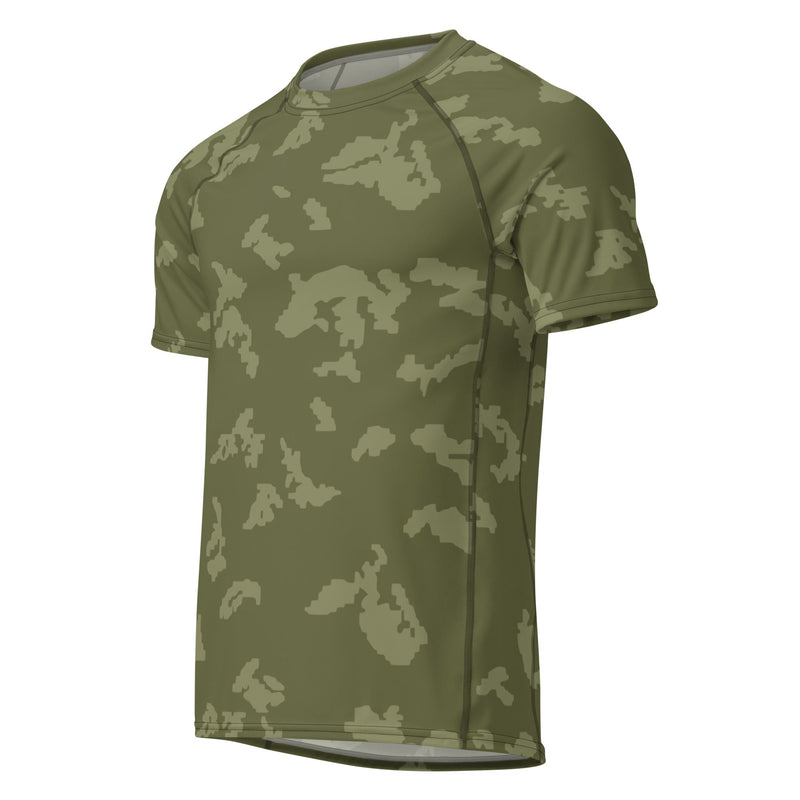KLMK Sunray Olive Drab CAMO Mens Short-Sleeve Rash Guard - SS