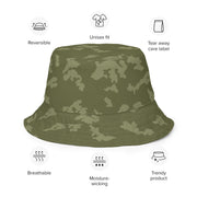 KLMK Sunray Olive Drab CAMO Reversible Bucket Hat - Head