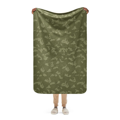 Russian KLMK Sunray Olive Drab CAMO Sherpa Blanket - 37″×57″